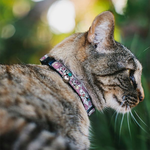 Breakaway Cat Collar with Bell - Invader Zim GIR and Piggy Doddles White Black Fashion - Image 2